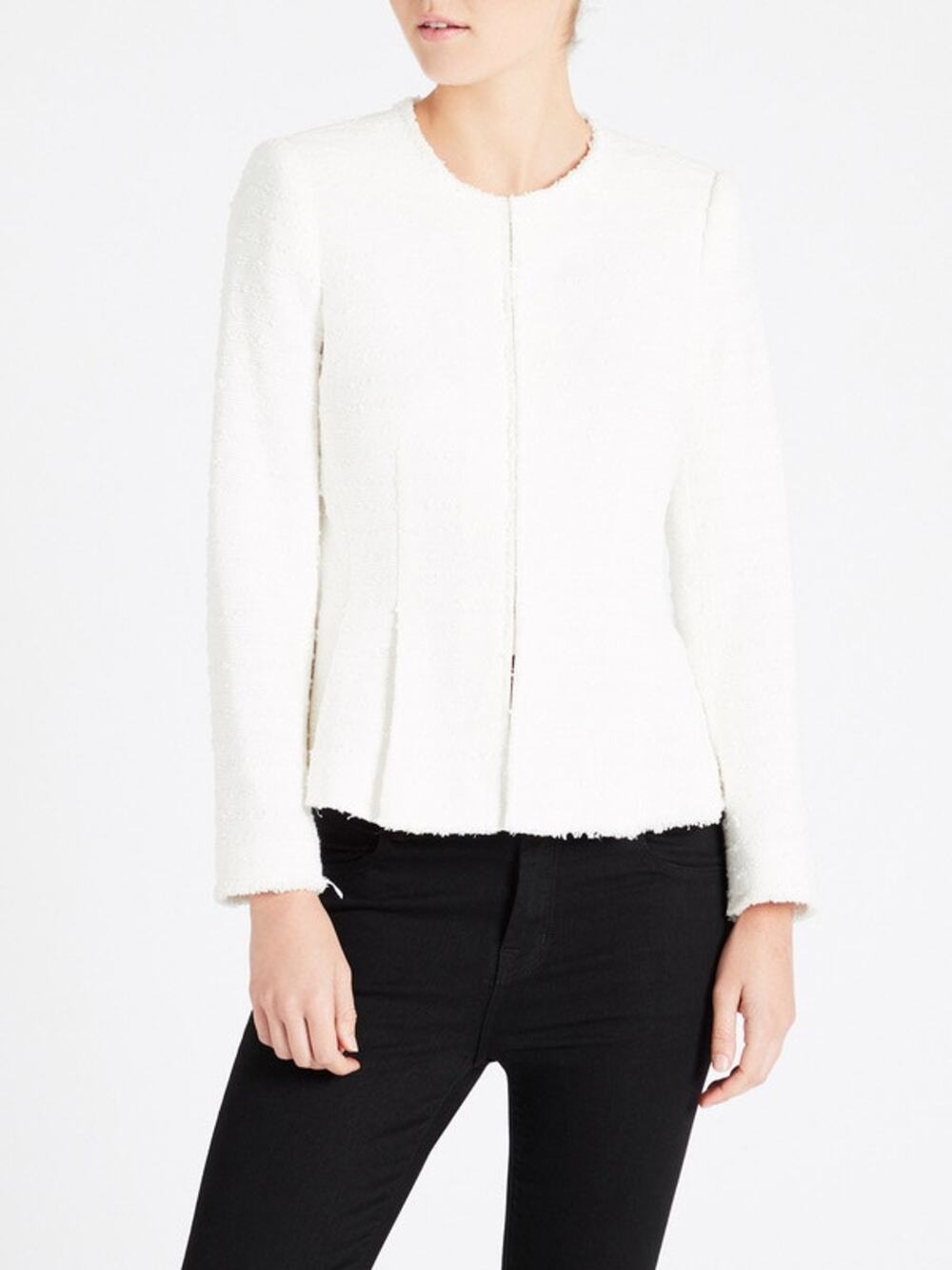 Rebecca Taylor Structured Textured Tweed Peplum Jacket - Size 2